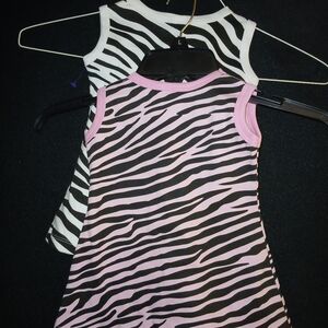 Girls Zebra Print Sleeveless Dresses PINK & WHITE ZEBRA PRINTS Size 6-12 Mo.